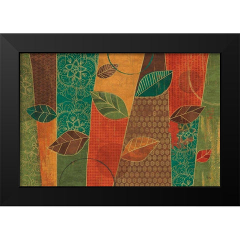 Bohemian Leaves I Black Modern Wood Framed Art Print by Charron, Veronique