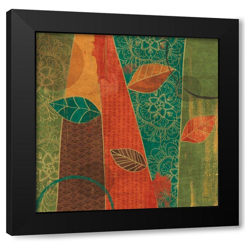 Bohemian Leaves II Black Modern Wood Framed Art Print by Charron, Veronique