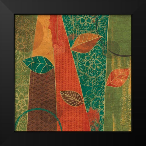 Bohemian Leaves II Black Modern Wood Framed Art Print by Charron, Veronique