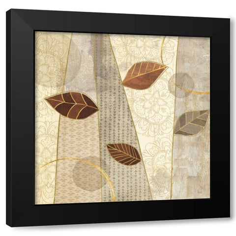 Bohemian Leaves II Neutral Black Modern Wood Framed Art Print with Double Matting by Charron, Veronique