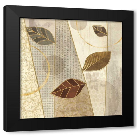 Bohemian Leaves III Neutral Black Modern Wood Framed Art Print with Double Matting by Charron, Veronique