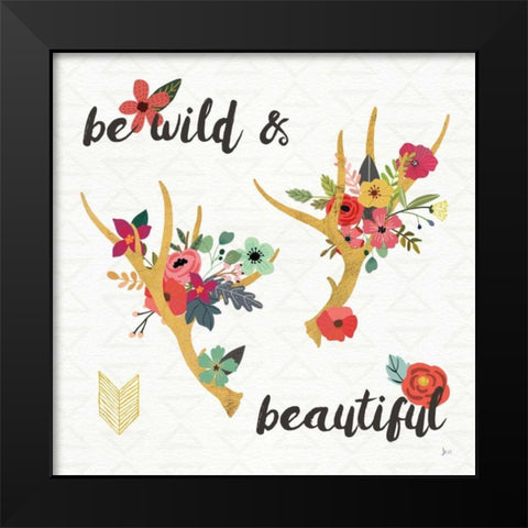 Boho Beauty I Black Modern Wood Framed Art Print by Aiken, Jess