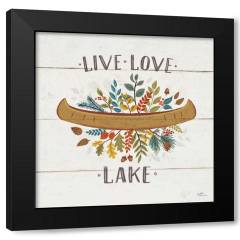 Peace and Lodge I Black Modern Wood Framed Art Print with Double Matting by Penner, Janelle