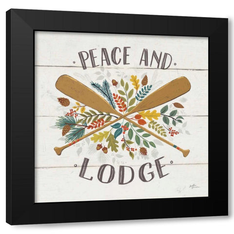 Peace and Lodge IV Black Modern Wood Framed Art Print with Double Matting by Penner, Janelle