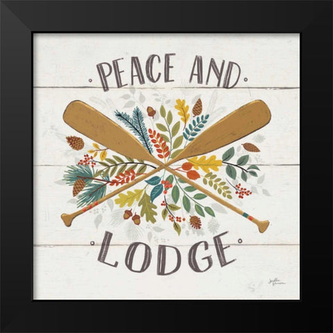 Peace and Lodge IV Black Modern Wood Framed Art Print by Penner, Janelle