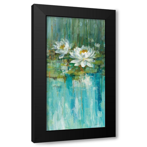 Water Lily Pond v2 II Black Modern Wood Framed Art Print with Double Matting by Nai, Danhui
