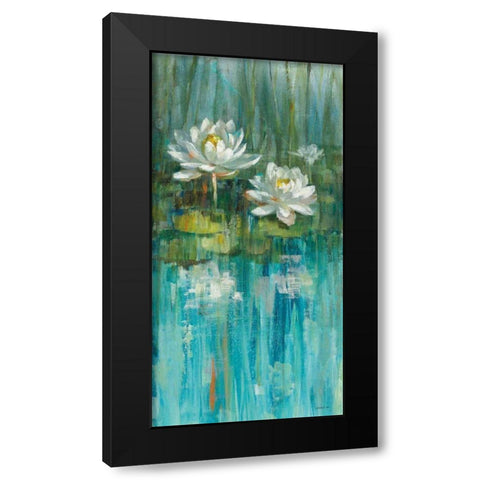 Water Lily Pond v2 III Black Modern Wood Framed Art Print with Double Matting by Nai, Danhui