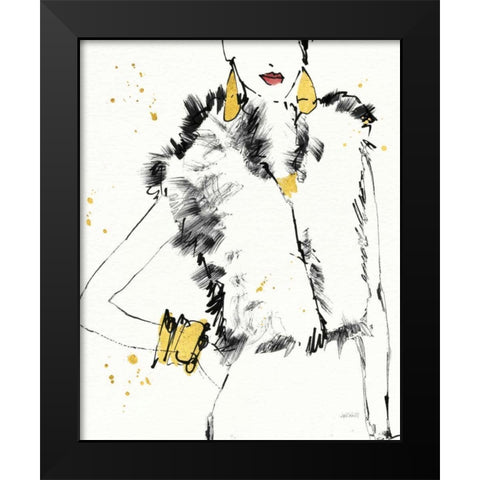 Fashion Strokes IV Black Modern Wood Framed Art Print by Tavoletti, Anne