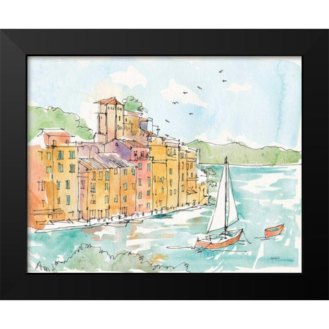 Portofino II Black Modern Wood Framed Art Print by Tavoletti, Anne