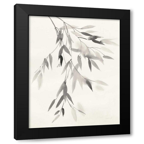 Bamboo Leaves IV Black Modern Wood Framed Art Print by Nai, Danhui