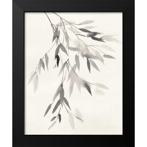 Bamboo Leaves IV Black Modern Wood Framed Art Print by Nai, Danhui