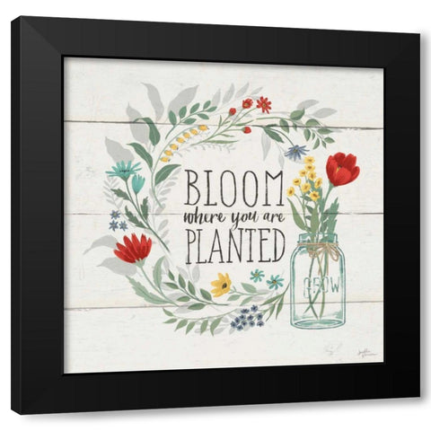 Blooming Thoughts III Black Modern Wood Framed Art Print by Penner, Janelle