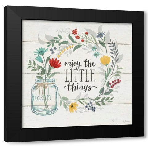 Blooming Thoughts II Black Modern Wood Framed Art Print with Double Matting by Penner, Janelle