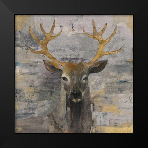 The Leader Gold Light Grey Black Modern Wood Framed Art Print by Hristova, Albena