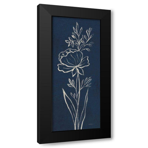 Indigo Floral III Black Modern Wood Framed Art Print with Double Matting by Vassileva, Silvia