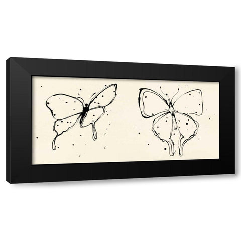 Butterfly Element I Black Modern Wood Framed Art Print with Double Matting by Novak, Shirley