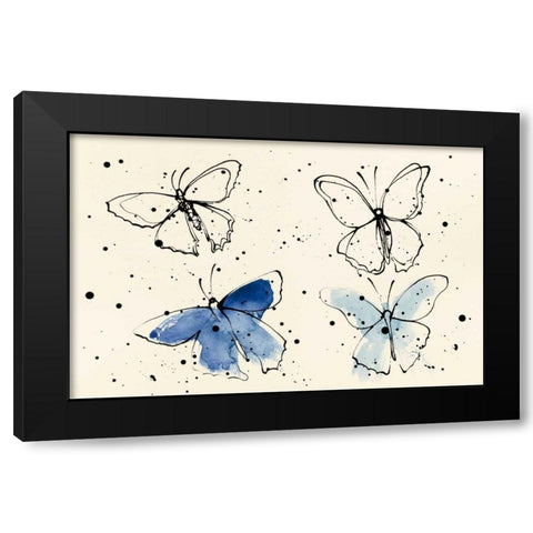 Butterfly Element VI Black Modern Wood Framed Art Print with Double Matting by Novak, Shirley