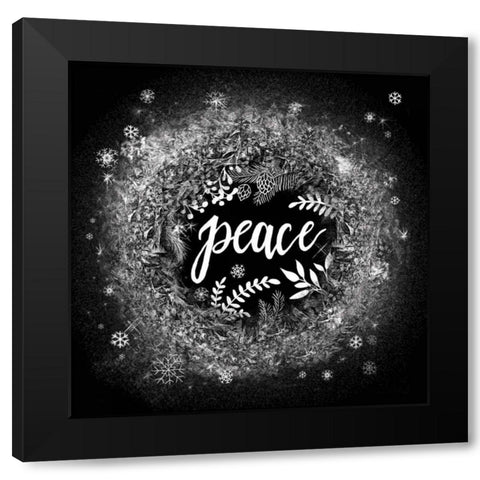 Frosty Peace Black Modern Wood Framed Art Print with Double Matting by Urban, Mary