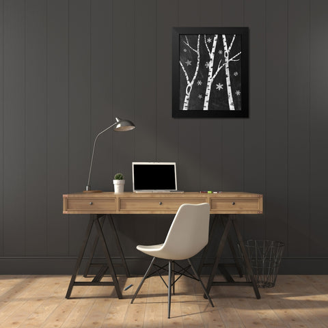 Snowy Birches III Black Modern Wood Framed Art Print by Urban, Mary