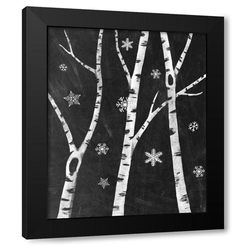 Snowy Birches III Black Modern Wood Framed Art Print by Urban, Mary