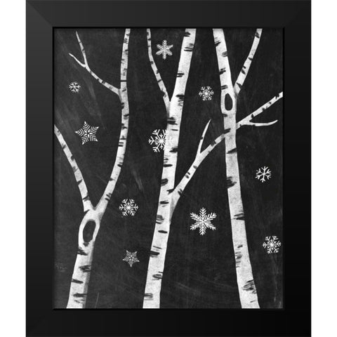 Snowy Birches III Black Modern Wood Framed Art Print by Urban, Mary