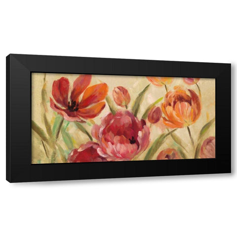 Expressive Tulips Neutral v2 Black Modern Wood Framed Art Print with Double Matting by Vassileva, Silvia