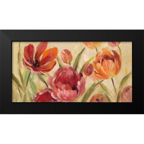 Expressive Tulips Neutral v2 Black Modern Wood Framed Art Print by Vassileva, Silvia