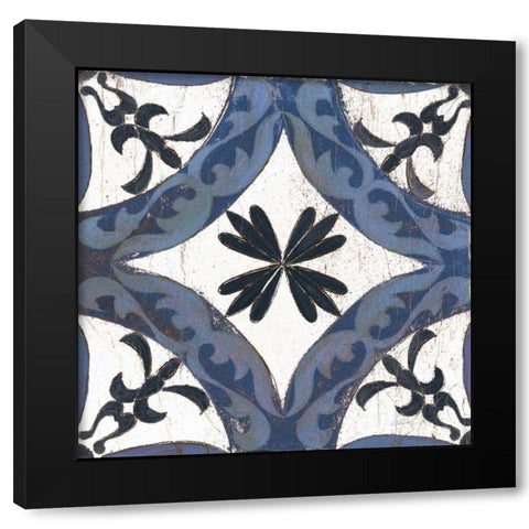 Downtown I Indigo and Cream Black Modern Wood Framed Art Print by Vassileva, Silvia
