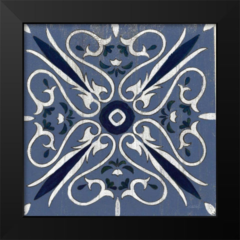 Oxford I Indigo and Cream Black Modern Wood Framed Art Print by Vassileva, Silvia