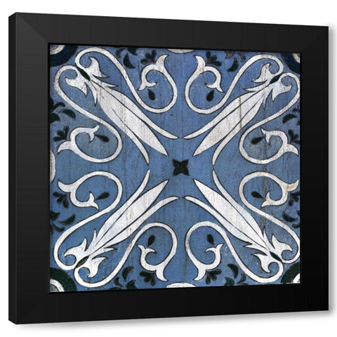 Oxford II Indigo and Cream Black Modern Wood Framed Art Print by Vassileva, Silvia