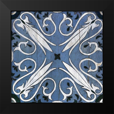 Oxford II Indigo and Cream Black Modern Wood Framed Art Print by Vassileva, Silvia