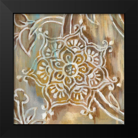 Henna III Black Modern Wood Framed Art Print by Nai, Danhui