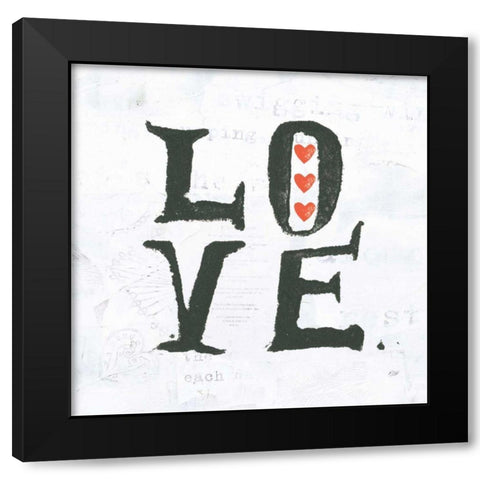 Love Black Modern Wood Framed Art Print with Double Matting by Day, Kellie