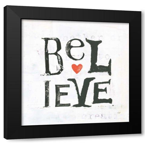 Believe Black Modern Wood Framed Art Print with Double Matting by Day, Kellie