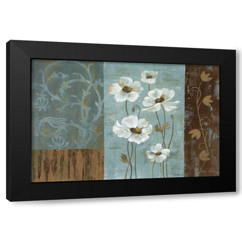 Blue Iridescent Anemones Black Modern Wood Framed Art Print by Vassileva, Silvia