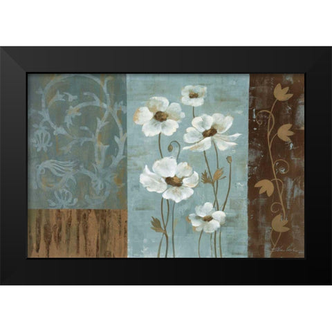 Blue Iridescent Anemones Black Modern Wood Framed Art Print by Vassileva, Silvia