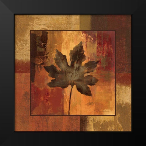 October Leaf I Black Modern Wood Framed Art Print by Vassileva, Silvia
