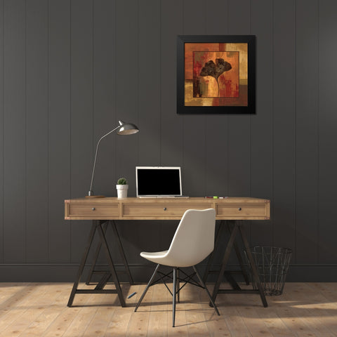 October Leaf II Black Modern Wood Framed Art Print by Vassileva, Silvia