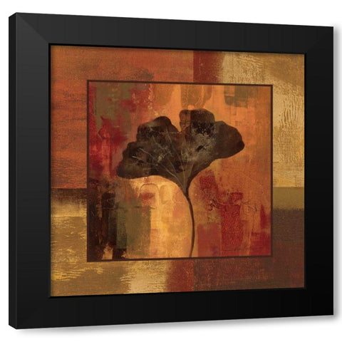 October Leaf II Black Modern Wood Framed Art Print by Vassileva, Silvia