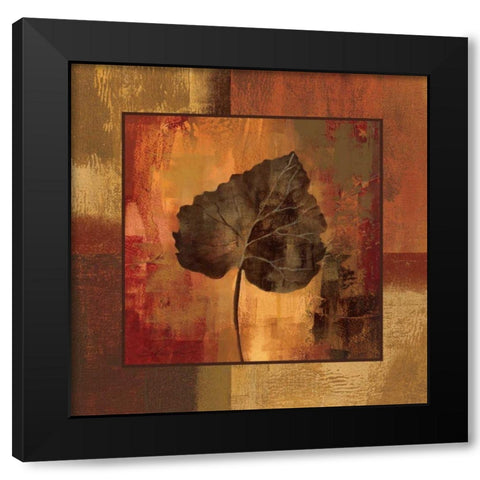 October Leaf III Black Modern Wood Framed Art Print by Vassileva, Silvia