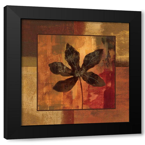 October Leaf IV Black Modern Wood Framed Art Print by Vassileva, Silvia