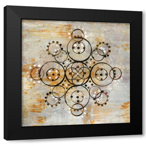 Saffron Mandala I Crop Black Modern Wood Framed Art Print with Double Matting by Averinos, Melissa