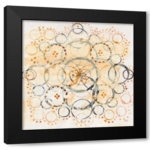 Henna Mandala II Crop Black Modern Wood Framed Art Print with Double Matting by Averinos, Melissa