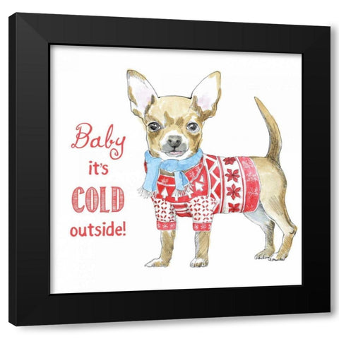 Glamour Pups Christmas I Black Modern Wood Framed Art Print by Grove, Beth