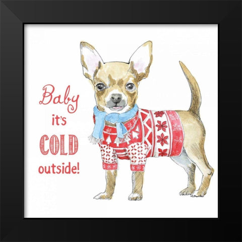 Glamour Pups Christmas I Black Modern Wood Framed Art Print by Grove, Beth