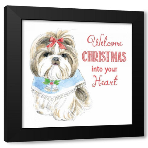 Glamour Pups Christmas II Black Modern Wood Framed Art Print by Grove, Beth