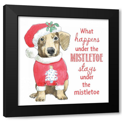 Glamour Pups Christmas III Black Modern Wood Framed Art Print by Grove, Beth