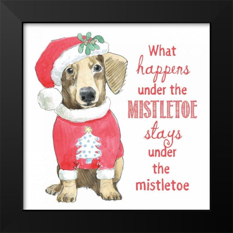 Glamour Pups Christmas III Black Modern Wood Framed Art Print by Grove, Beth