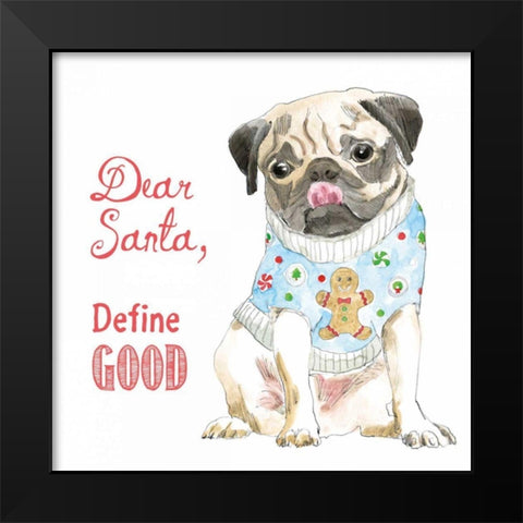 Glamour Pups Christmas IV Black Modern Wood Framed Art Print by Grove, Beth
