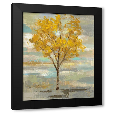 Golden Tree and Fog I Black Modern Wood Framed Art Print by Vassileva, Silvia